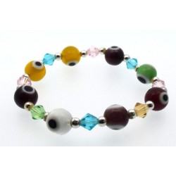 Coloured Millefiori Evil Eye Bead Bracelet